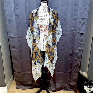 Woven Heart Multicolor Patterned Kimono